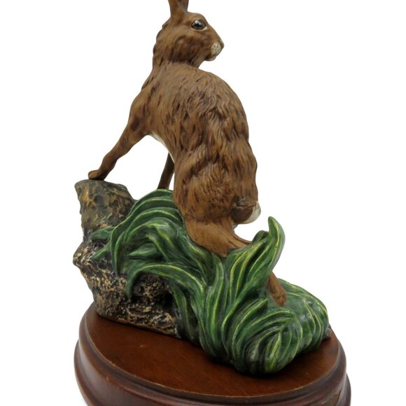 ROYAL DOULTON Wildlife Collection Hare DA6 Figurine on Wooden Base Vintage - Picture 5 of 13